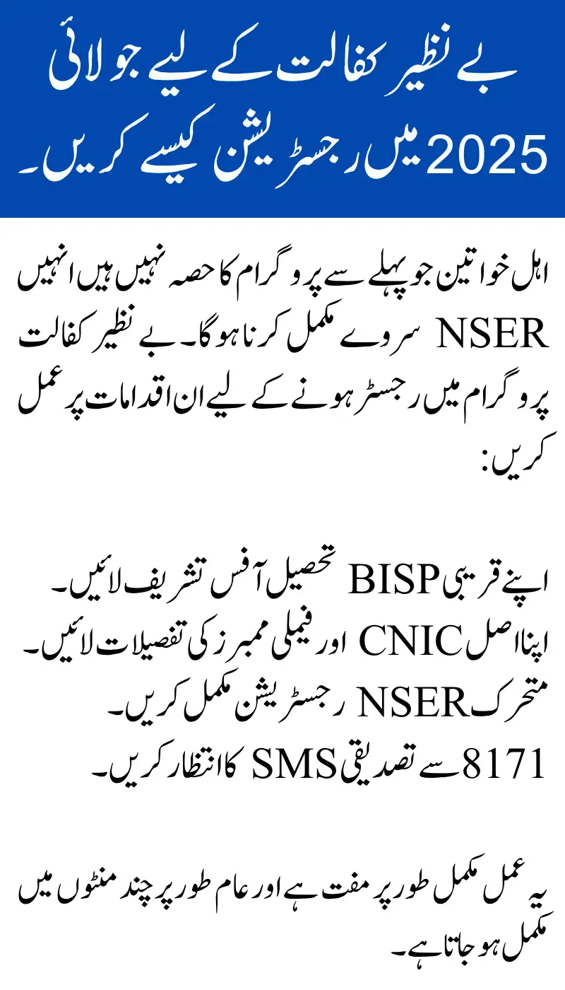 Benazir Kafaalat July 2025 Begins: Register Now & Verify CNIC for 13500 2 How to Register for Benazir Kafaalat in July 2025